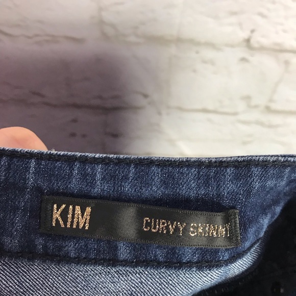 Kardashian Premium Kim Curvy Skinny DarkWash Jeans - Picture 6 of 7